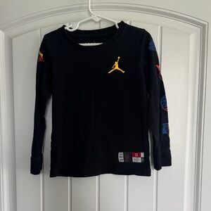 Jordan Kids Black and Yellow Long Sleeve Tee